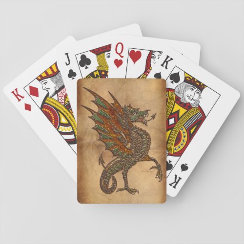 Ye Old Medieval Dragon Design Playing Cards