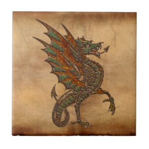 Ye Old Medieval Dragon Design Tile