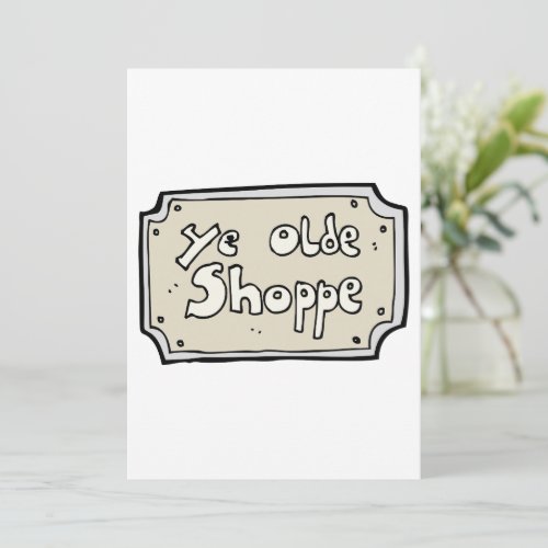 Ye Old Shoppe Sign Invitation