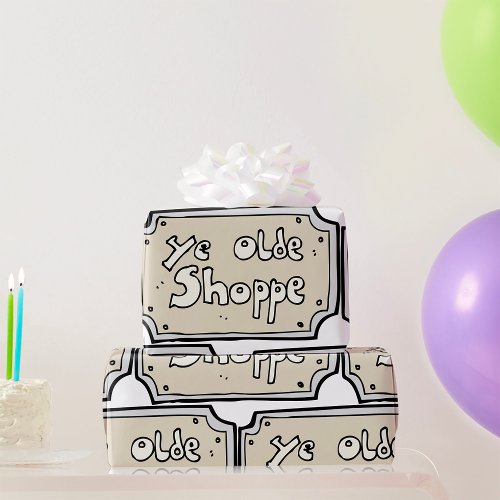 Ye Old Shoppe Sign Wrapping Paper