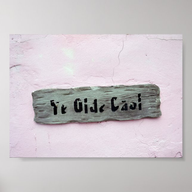 Ye Olde Gaol Sign, Green Turtle Cay, Bahamas Poster (Front)