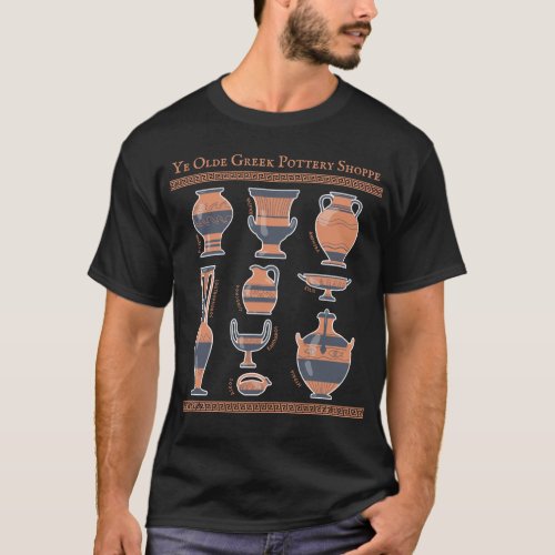 Ye Olde Greek Pottery Shoppe Fun Ancient Jugs T_Shirt