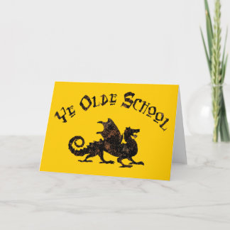 Ye Olde School Medieval Dragon Greeting Card