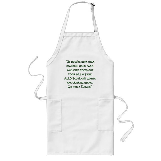 "Ye pow'rs wha mak mankind your care..." Long Apron (Front)