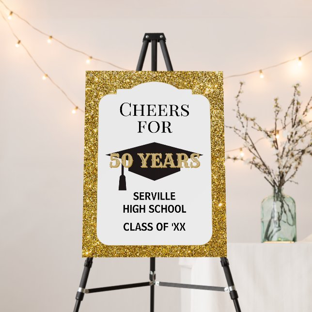 Yea! 50 Years! CUSTOM Class Reunion  Foam Board (In Situ (Stand))