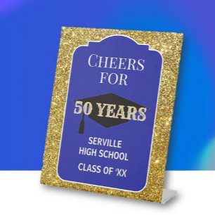 Yea! 50 Years! CUSTOM Class Reunion  Pedestal Sign