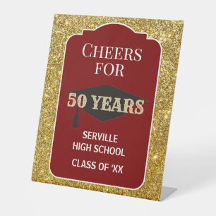 Yea! 50 Years! CUSTOM Class Reunion  Pedestal Sign