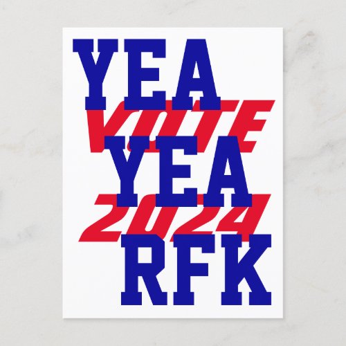 YEA YEA RFK 2024 Robert Kennedy RFK Jr Campaign Postcard