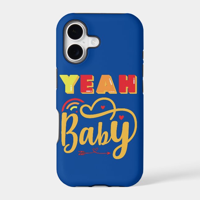 YEAH BABY funny typographic                        Iphone Case (Back)