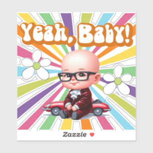 Yeah Baby Retro Sticker