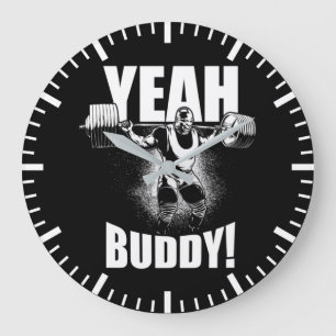Yeah Buddy - Ronnie Coleman Squat - Gym Motivation Large Clock