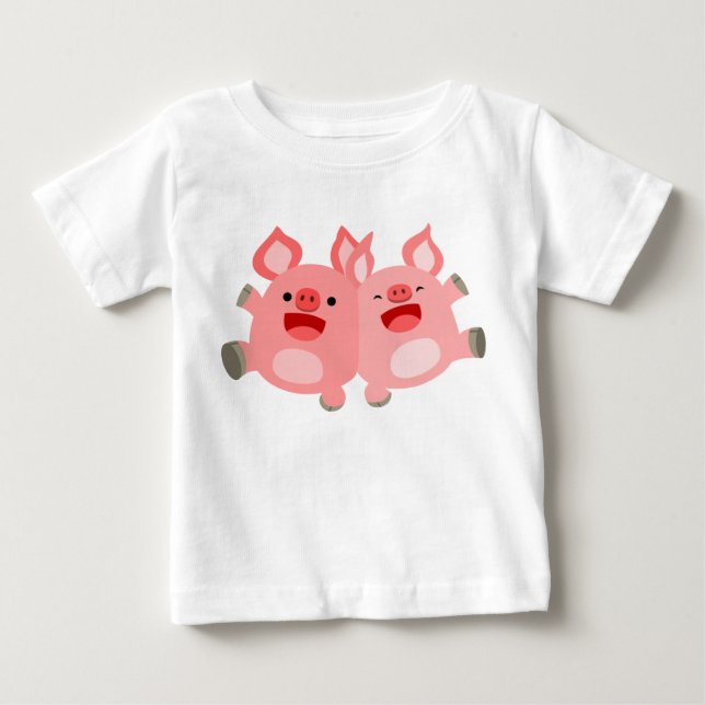 YEAH!! Cute Cartoon Pigs Baby T-Shirt (Front)