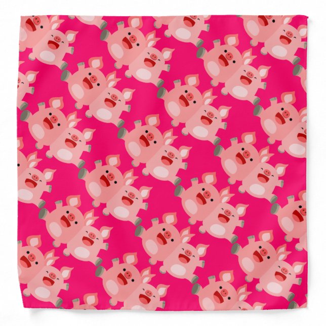 YEAH!! Cute Cartoon Pigs Bandana (Front)