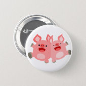 YEAH!! Cute Cartoon Pigs Button Badge (Front & Back)