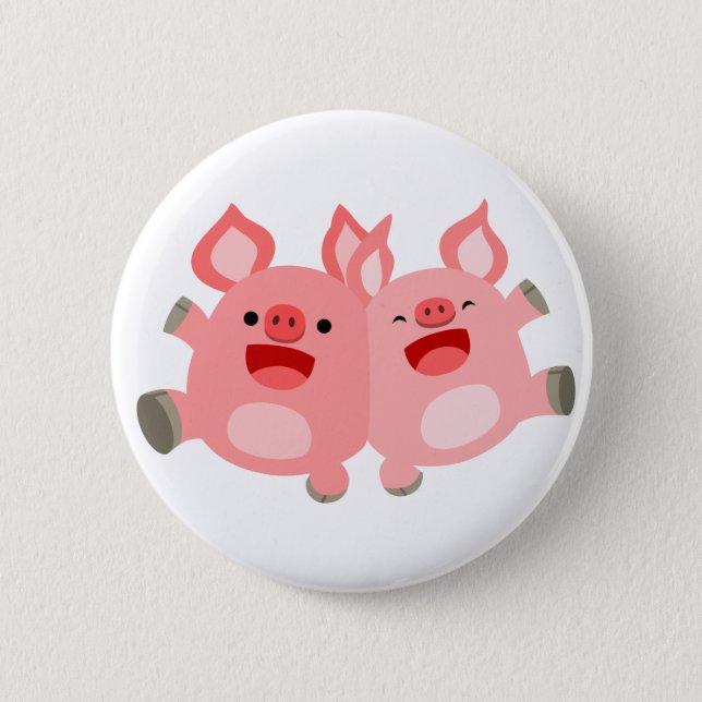 YEAH!! Cute Cartoon Pigs Button Badge (Front)