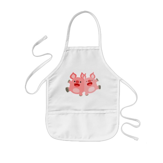 YEAH!! Cute Cartoon Pigs Children Apron (Front)