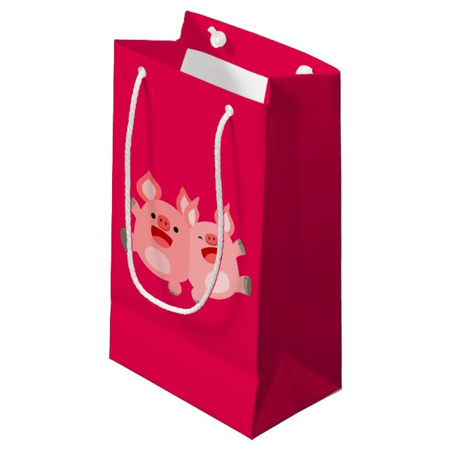 YEAH!! Cute Cartoon Pigs Gift Bag (Front Angled)