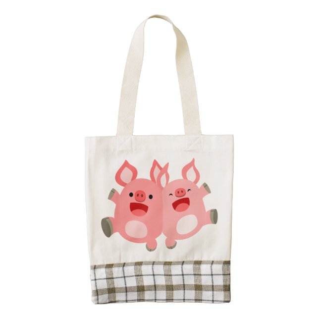 YEAH!! Cute Cartoon Pigs Heart Bag (Front)