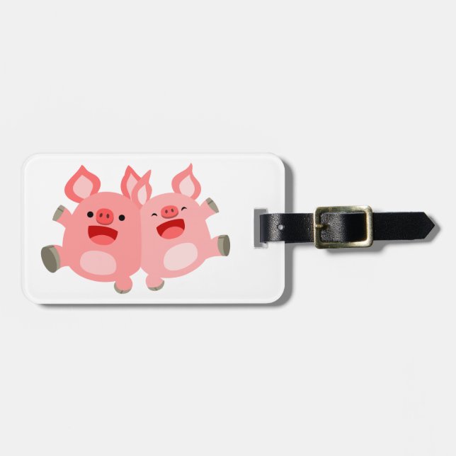 YEAH!! Cute Cartoon Pigs Luggage Tag (Front Horizontal)