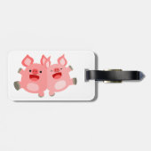 YEAH!! Cute Cartoon Pigs Luggage Tag (Back Horizontal)