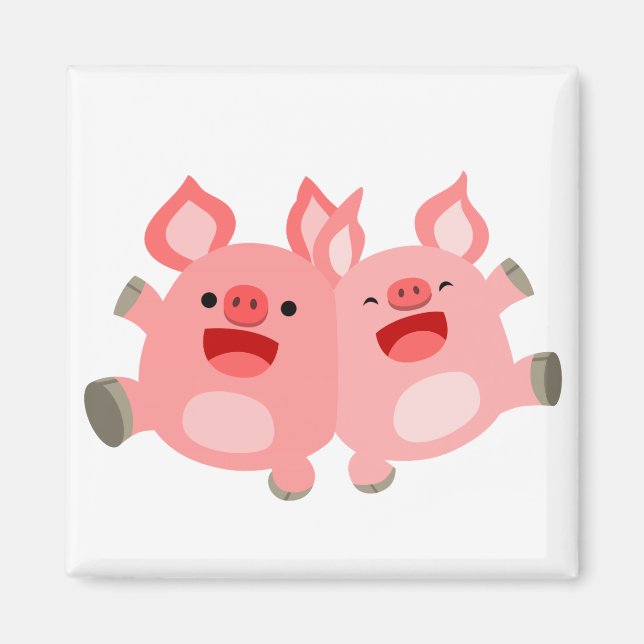 YEAH!! Cute Cartoon Pigs Magnet (Front)