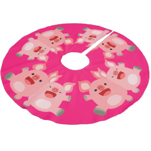YEAH!! Cute Cartoon Pigs Tree Skirt