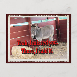 Yeah, I missed you,... postcard