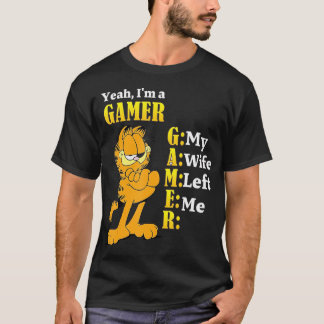 Yeah i'm a gamer my wife left me gaming funny cat T-Shirt
