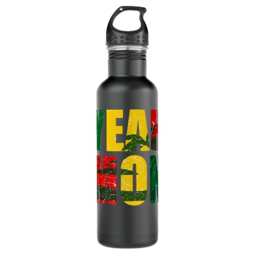 Yeah Mon Jamaican Flag Vacation Reggae Gift Stainless Steel Water Bottle