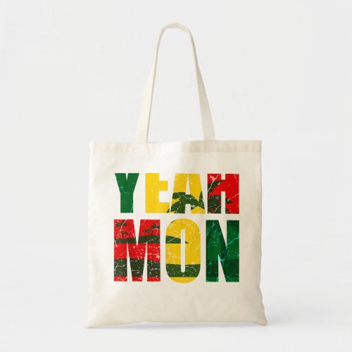 Yeah Mon Jamaican Flag Vacation Reggae Gift Tote Bag