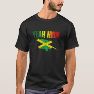 Yeah Mon Jamaican Flag Vacation Retro Jamaica Regg T-Shirt