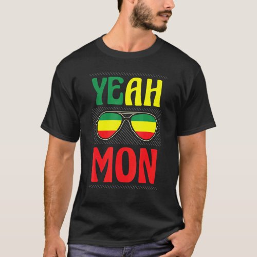 Yeah Mon Jamaican For A National Flag Design Jamai T_Shirt