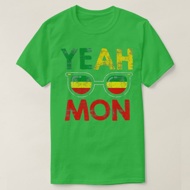 Yeah Mon Jamaican Vacation Jamaica Reggae  T-Shirt (Design Front)