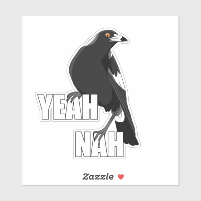 Yeah nah funny Australian magpie sticker (Sheet)