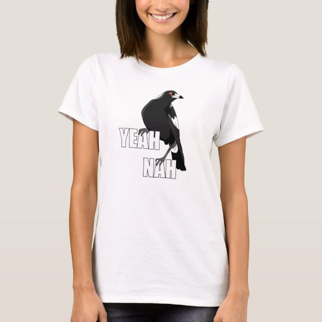Yeah Nah funny Australian slang magpie shirt (Front)