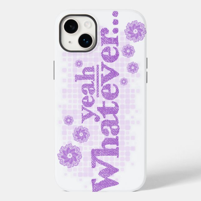 "yeah whatever" purple white graphic Case-Mate iPhone case (Back)
