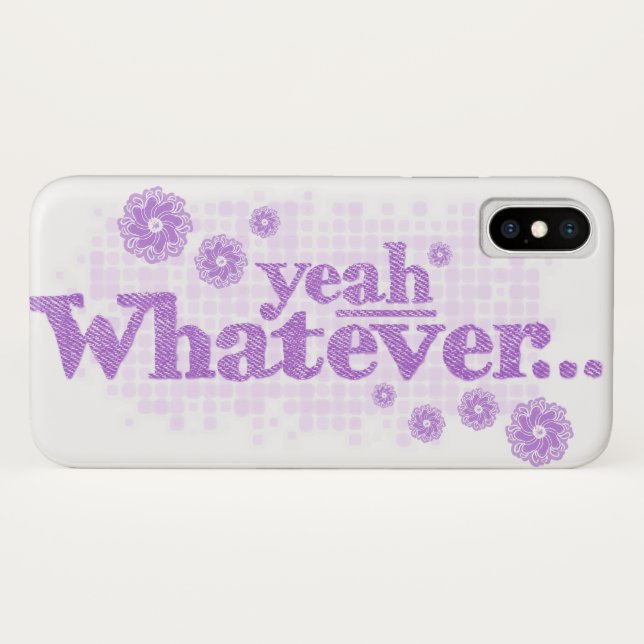 Yeah whatever purple white iphone case (Back (Horizontal))