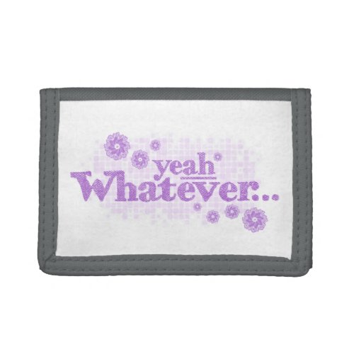 Yeah whatever purple white purse tri_fold wallet