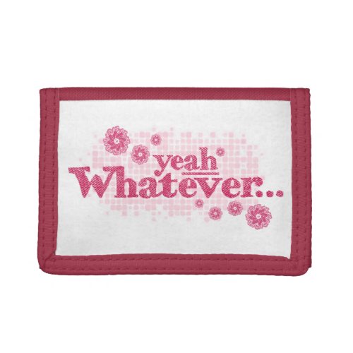 Yeah whatever red pink white purse trifold wallet