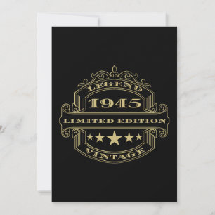 Year 1945 Personalized Birthday Party Invitation