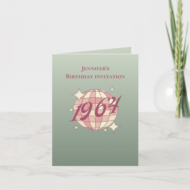 Year 1964 60th birthday retro teal Invitation (Front)