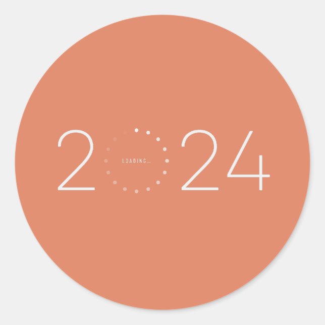 Year 2024 Loading… Classic Round Sticker (Front)