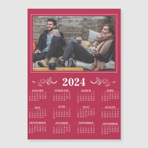 Year 2024 Photo Calendar with Foliage 