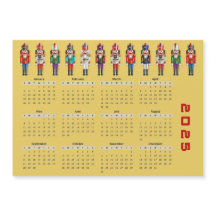 Year 2025 Nutcrackers' Calendar Magnetic Card