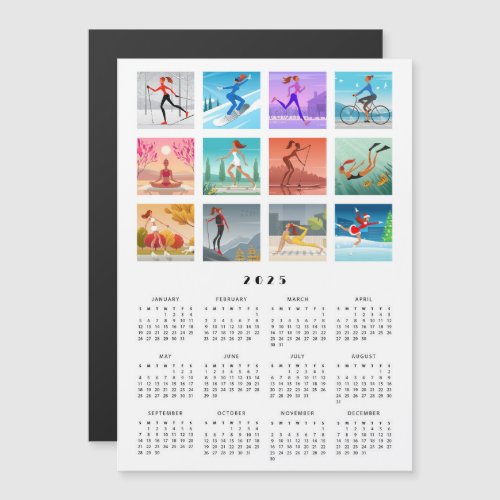 Year 2025 Sport Fitness Woman Girl Calendar