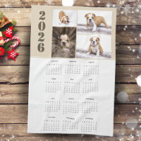 Year 2026 Calendar Dog Pet 4 Photo Collage