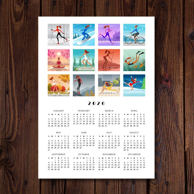 Year 2026 Sport Fitness Woman Girl Calendar (Creator Uploaded)