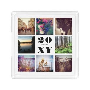 Year and Location with * Photos Acrylic Tray
