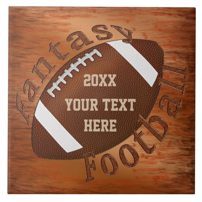 Year and Your Text Fantasy Football Gift Ideas Tile (Front)