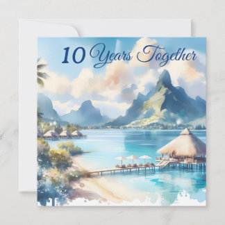 Year Anniversary Bora Bora French Polinesia Travel Card